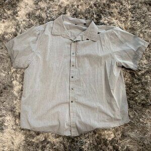 Synrgy Button-Down Shirt Men 3XL Gray Big & Tall Short Sleeve